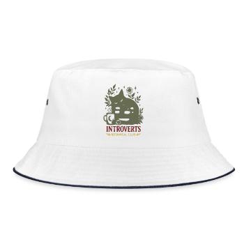 Introvert Botanik Club - Bucket Hat - Weiß/Navy - Vorne