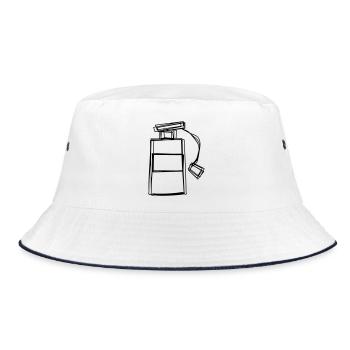 Feuerlöscher handgezeichnet - Bucket Hat - Weiß/Navy - Vorne
