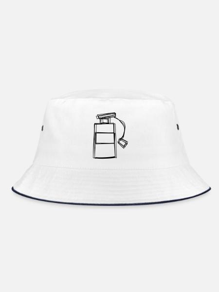 Feuerlöscher handgezeichnet - Bucket Hat - Weiß/Navy