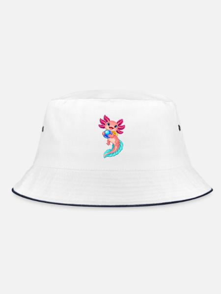 Kawaii Meerjungfrau mit Ball - Bucket Hat - Weiß/Navy