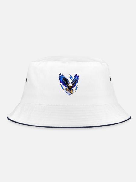 Blitzadler Goldkralle - Bucket Hat - Weiß/Navy