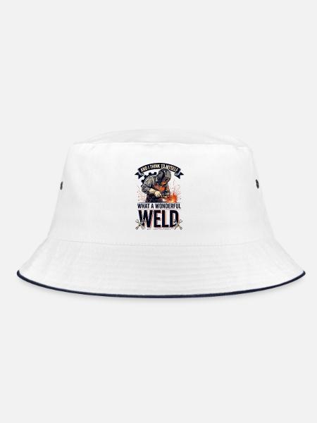 Schweißer Schweißen Funkenflug Handwerk Schrauber - Bucket Hat - Weiß/Navy