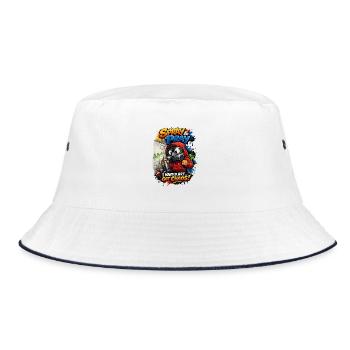 Spray & Pray Ich wollte Kunst Vot Chaos Graffiti - Bucket Hat - Weiß/Navy - Vorne