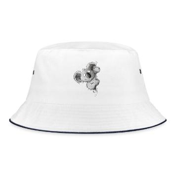 Lustiger Koala um die Ecke I Australien Tiermotiv - Bucket Hat - Weiß/Navy - Vorne