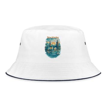 Stockholm Silhouette – Stolz & Liebe für Deine Sta - Bucket Hat - Weiß/Navy - Vorne