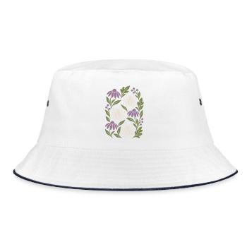 Botanische Spinnen - Bucket Hat - Weiß/Navy - Vorne