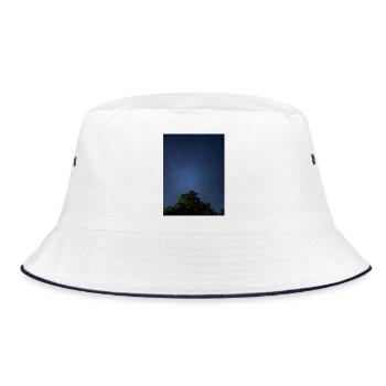 Sternennacht-Himmlisches Blätterdach - Bucket Hat - Weiß/Navy - Vorne