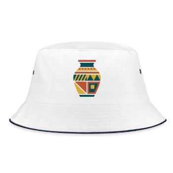 Toepfern Vase Keramik Grafik - Bucket Hat - Weiß/Navy - Vorne