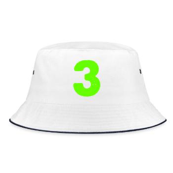 3 - Bucket Hat - Weiß/Navy - Vorne