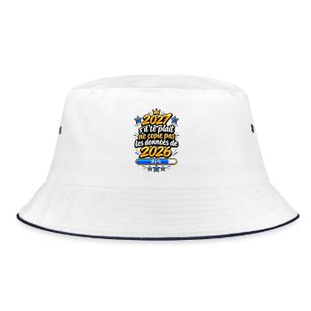 2027, kopiere keine schlechten Erinnerungen - Bucket Hat - Weiß/Navy - Vorne