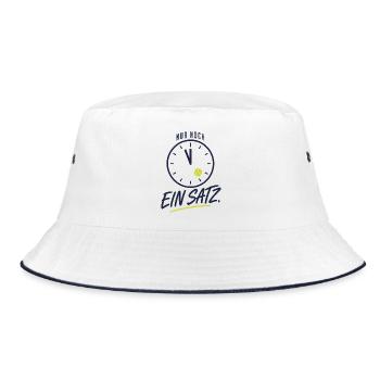 Nur noch ein Satz Tennis Sucht Spruch - Bucket Hat - Weiß/Navy - Vorne