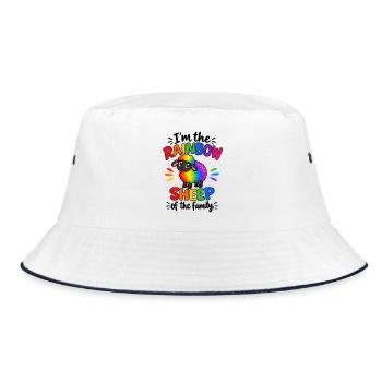 I’m the Rainbow Sheep of the Family  - Bucket Hat - Weiß/Navy - Vorne
