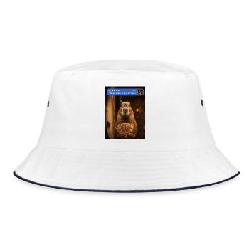 Capybara an deiner Haustür - Bucket Hat - Weiß/Navy - Vorne