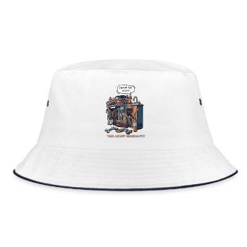 Garagenmechaniker: Auto und Werkzeuge - Bucket Hat - Weiß/Navy - Vorne