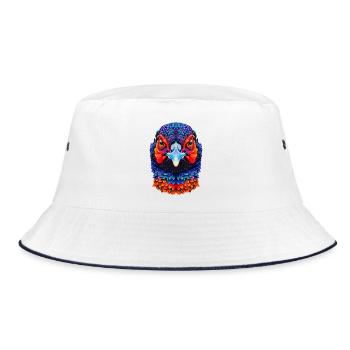 fasanen kopf im Regenbogenstil - Bucket Hat - Weiß/Navy - Vorne
