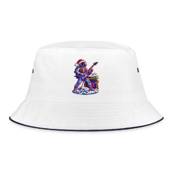 KOSMISCHER ROCKER | Santas lautester Helfer - Bucket Hat - Weiß/Navy - Vorne