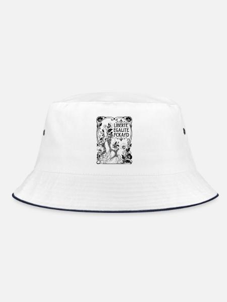 Liberté Égalité FCKAfD Art Nouveau Stil Protest - Bucket Hat - Weiß/Navy