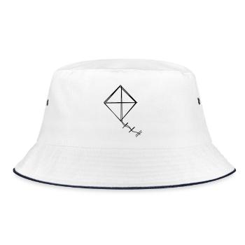 Herbstdrachen handgezeichnet - Bucket Hat - Weiß/Navy - Vorne
