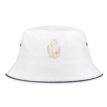 Wild and Free - Bucket Hat - Weiß/Navy - Vorne