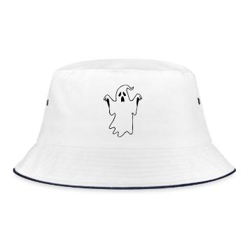 Halloween Gespenst Halloween T-shirt Geschenk  - Bucket Hat - Weiß/Navy - Vorne