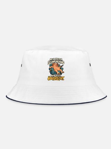Schweinehund mit Hausrecht - Bucket Hat - Weiß/Navy