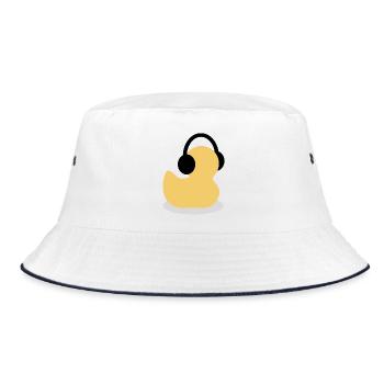 Kopfhörerente im Puls-Design - Bucket Hat - Weiß/Navy - Vorne