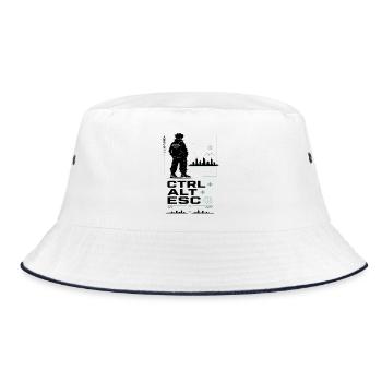 Ctrl Alt ESC Neoncity - Bucket Hat - Weiß/Navy - Vorne