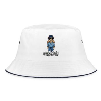 Sahara Drip Camel Streetwear - Bucket Hat - Weiß/Navy - Vorne