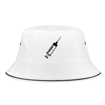 Spritze Arzt Ärztin Geschenk  - Bucket Hat - Weiß/Navy - Vorne