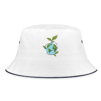 Die wachsende Welt - Bucket Hat - Weiß/Navy - Vorne