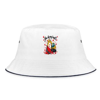 Ein Ausgräber, der Herzen liebt - Bucket Hat - Weiß/Navy - Vorne