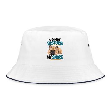  Do Not Disturb My Snore Französische Bulldogge - Bucket Hat - Weiß/Navy - Vorne