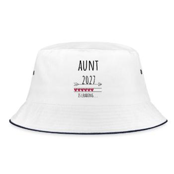Pregnancy Announcement – Tante 2027 Geschenk - Bucket Hat - Weiß/Navy - Vorne