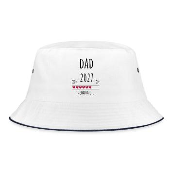 Pregnancy Announcement – Papa 2027 Geschenk - Bucket Hat - Weiß/Navy - Vorne