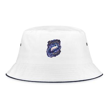 Magische Siamkatze Kosmischer Mystiker - Bucket Hat - Weiß/Navy - Vorne