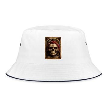 Halloween Sugar Skull Sugarskull Tarot - Bucket Hat - Weiß/Navy - Vorne
