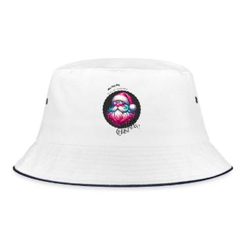 Weihnachtsmann - Fröhliche Weihnachten - Design - Bucket Hat - Weiß/Navy - Vorne