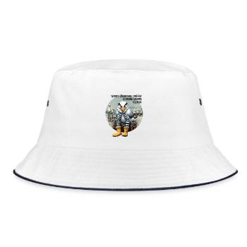 Böse Möwen - Leute schubsen - Bucket Hat - Weiß/Navy - Vorne