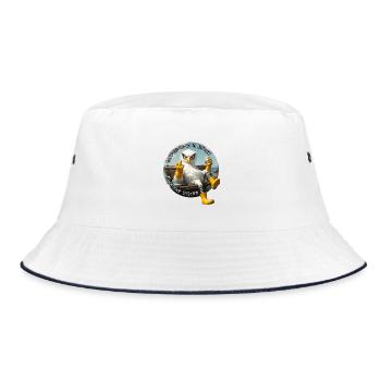 Böse Möwen - Fuck the System  - Bucket Hat - Weiß/Navy - Vorne