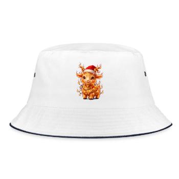Little Firecracker Goat Weihnachts feuer ziege - Bucket Hat - Weiß/Navy - Vorne