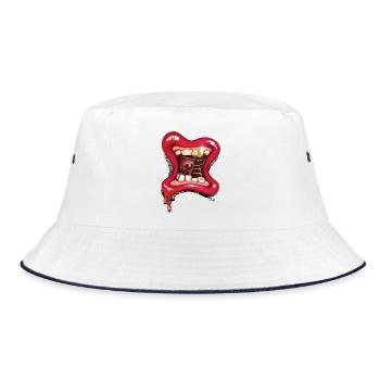 Grusel Schlund - Bucket Hat - Weiß/Navy - Vorne