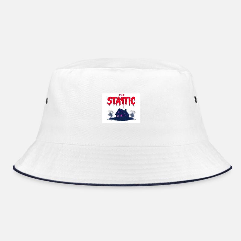 The Static Horror House Design Retro Horror Motif Bucket Hat