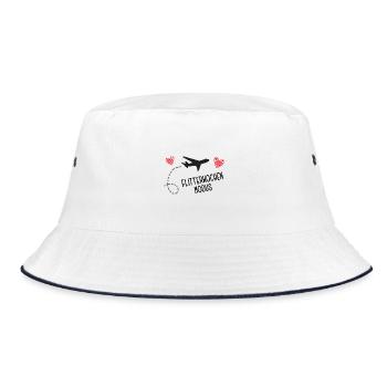 Ab in die Flitterwochen Honeymooner Hochzeitsreise - Bucket Hat - Weiß/Navy - Vorne