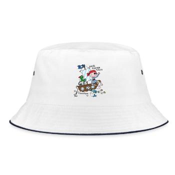 Ahoi, Kleiner Pirat - Bucket Hat - Weiß/Navy - Vorne