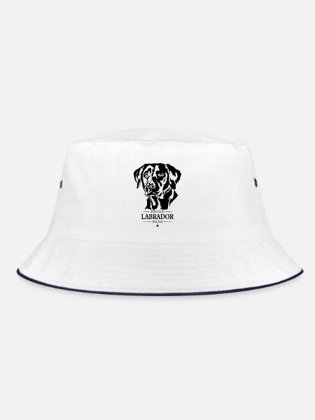 Labrador Mom Hunde Hund Labbi Wilsigns - Bucket Hat - Weiß/Navy - Vorne