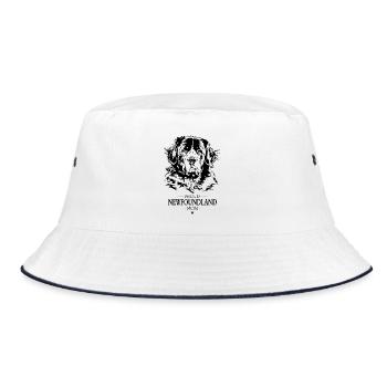 Newfoundland Mom Dog Dog Newfoundland Wilsigns - Bucket Hat - white/navy - Front
