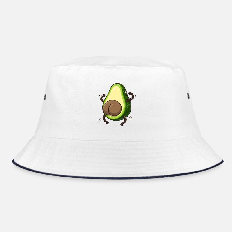 Butt funny Avocado Guac - Bucket Hat - white/navy