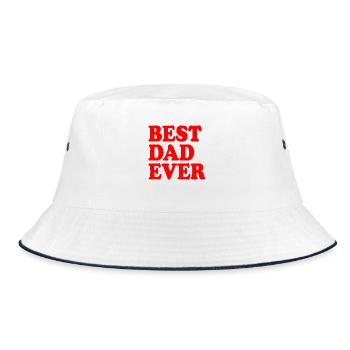 Best dad ever - Bucket Hat - Weiß/Navy - Vorne