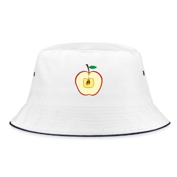 Apfelkostüm Fasching Obst Karneval Apfel - Bucket Hat - Weiß/Navy - Vorne