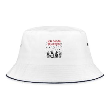 Wichtel Weihnachten Wichteln Weihnachtsgnom Gnom - Bucket Hat - Weiß/Navy - Vorne